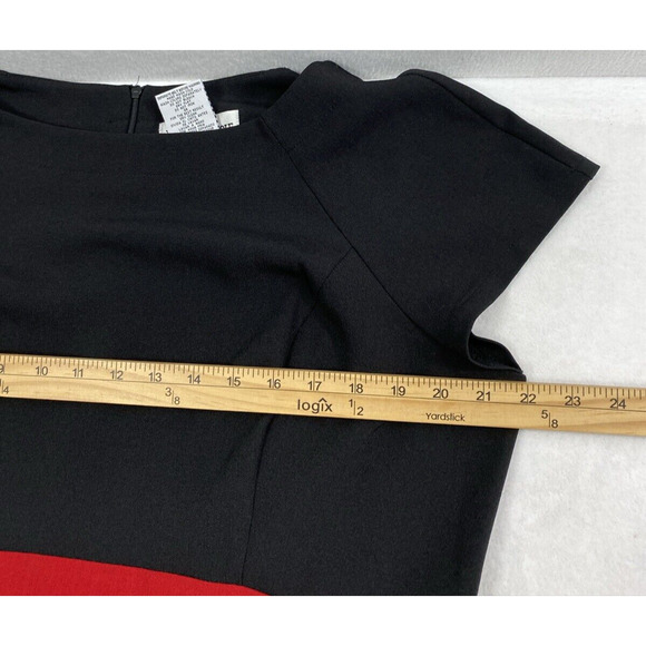 Danny & Nicole Dress Womens Plus Size 18 Black Red Lace Trim Party Knee Length - Picture 7 of 10